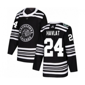 Youth Adidas Chicago Blackhawks #24 Martin Havlat Authentic Black 2019 Winter Classic NHL Jersey