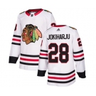 Youth Adidas Chicago Blackhawks #28 Henri Jokiharju Authentic White Away NHL Jersey