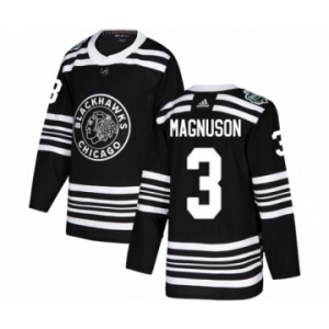 Youth Adidas Chicago Blackhawks #3 Keith Magnuson Authentic Black 2019 Winter Classic NHL Jersey