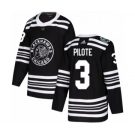 Youth Adidas Chicago Blackhawks #3 Pierre Pilote Authentic Black 2019 Winter Classic NHL Jersey