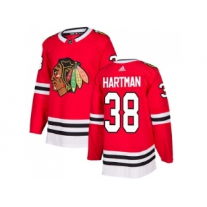 Youth Adidas Chicago Blackhawks #38 Ryan Hartman Red Home Authentic Stitched NHL Jersey