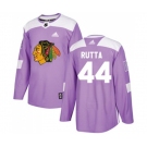 Youth Adidas Chicago Blackhawks #44 Jan Rutta Authentic Purple Fights Cancer Practice NHL Jersey