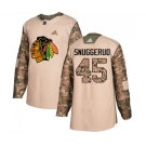 Youth Adidas Chicago Blackhawks #45 Luc Snuggerud Authentic Camo Veterans Day Practice NHL Jersey