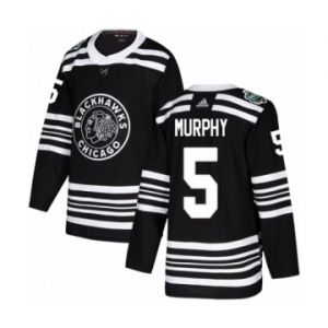 Youth Adidas Chicago Blackhawks #5 Connor Murphy Authentic Black 2019 Winter Classic NHL Jersey