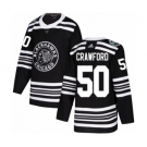 Youth Adidas Chicago Blackhawks #50 Corey Crawford Authentic Black 2019 Winter Classic NHL Jersey