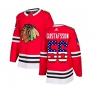 Youth Adidas Chicago Blackhawks #56 Erik Gustafsson Authentic Red USA Flag Fashion NHL Jersey
