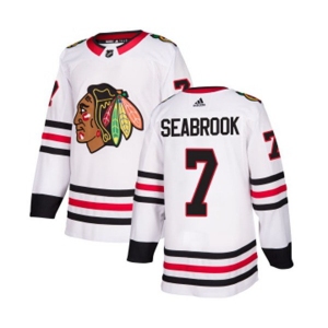 Youth Adidas Chicago Blackhawks #7 Brent Seabrook Authentic White Away NHL Jersey