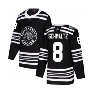 Youth Adidas Chicago Blackhawks #8 Nick Schmaltz Authentic Black 2019 Winter Classic NHL Jersey