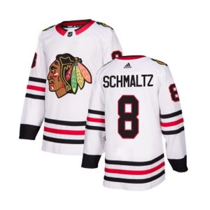 Youth Adidas Chicago Blackhawks #8 Nick Schmaltz Authentic White Away NHL Jersey