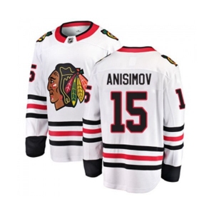 Youth Chicago Blackhawks #15 Artem Anisimov Fanatics Branded White Away Breakaway NHL Jersey