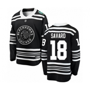 Youth Chicago Blackhawks #18 Denis Savard Black 2019 Winter Classic Fanatics Branded Breakaway NHL Jersey