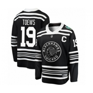 Youth Chicago Blackhawks #19 Jonathan Toews Black 2019 Winter Classic Fanatics Branded Breakaway NHL Jersey