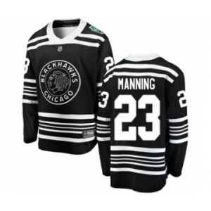 Youth Chicago Blackhawks #23 Brandon Manning Black 2019 Winter Classic Fanatics Branded Breakaway NHL Jersey