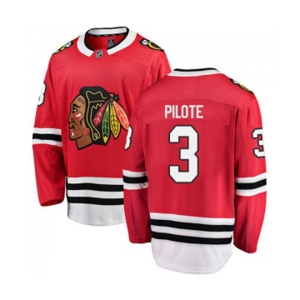 Youth Chicago Blackhawks #3 Pierre Pilote Fanatics Branded Red Home Breakaway NHL Jersey