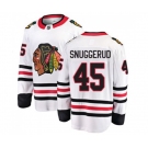 Youth Chicago Blackhawks #45 Luc Snuggerud Fanatics Branded White Away Breakaway NHL Jersey