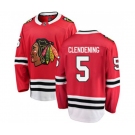 Youth Chicago Blackhawks #5 Adam Clendening Authentic Red Home Fanatics Branded Breakaway NHL Jersey