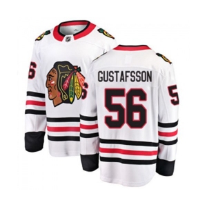 Youth Chicago Blackhawks #56 Erik Gustafsson Fanatics Branded White Away Breakaway NHL Jersey