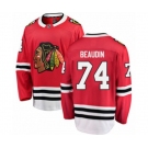 Youth Chicago Blackhawks #74 Nicolas Beaudin Authentic Red Home Fanatics Branded Breakaway NHL Jersey