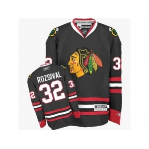Youth Reebok Chicago Blackhawks #32 Michal Rozsival Premier Black Third NHL Jersey