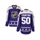 Youth Reebok Chicago Blackhawks #50 Corey Crawford Authentic Purple Central Division 2017 All-Star NHL Jersey