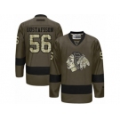 Youth Reebok Chicago Blackhawks #56 Erik Gustafsson Premier Green Salute to Service NHL Jersey