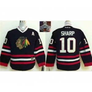 youth nhl jerseys chicago blackhawks #10 sharp black[2015 Stanley cup champions][patch A]