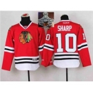 youth nhl jerseys chicago blackhawks #10 sharp red[2015 Stanley cup champions]