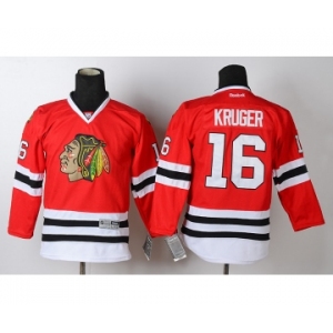 youth nhl jerseys chicago blackhawks #16 kruger red[kruger]