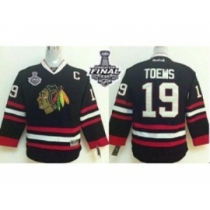 youth nhl jerseys chicago blackhawks #19 toews black[2015 stanley cup][patch C]