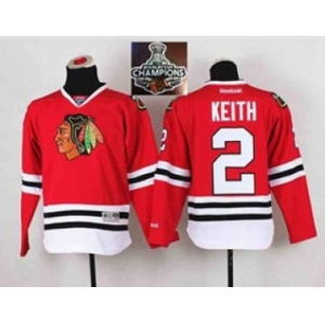 youth nhl jerseys chicago blackhawks #2 keith red[2015 Stanley cup champions]