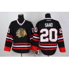 youth nhl jerseys chicago blackhawks #20 saad black