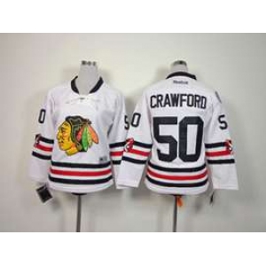 youth nhl jerseys chicago blackhawks #50 crawford white[2015 winter classic]