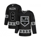 Kings #6 Jake Muzzin Black Team Logo Fashion Stitched Hockey Jersey