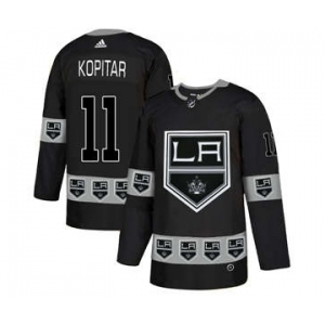 Los Angeles Kings #11 Anze Kopitar Black Team Logos Fashion Jersey