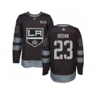 Los Angeles Kings #23 Dustin Brown Black 1917-2017 100th Anniversary Stitched NHL Jersey