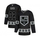 Los Angeles Kings #32 Jonathan Quick Black Team Logos Fashion Jersey