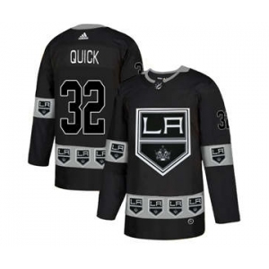 Los Angeles Kings #32 Jonathan Quick Black Team Logos Fashion Jersey