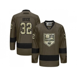 Los Angeles Kings #32 Jonathan Quick Green Salute to Service Stitched NHL Jersey