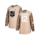 Men Adidas Los Angeles Kings #12 Marian Gaborik Camo Authentic 2017 Veterans Day Stitched NHL Jersey