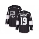 Men Adidas Los Angeles Kings #19 Butch Goring Black Home Authentic Stitched NHL Jersey