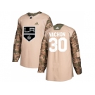 Men Adidas Los Angeles Kings #30 Rogie Vachon Camo Authentic 2017 Veterans Day Stitched NHL Jersey