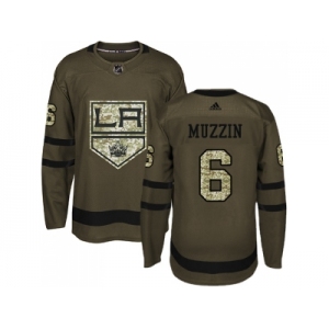 Men Adidas Los Angeles Kings #6 Jake Muzzin Green Salute to Service Stitched NHL Jersey