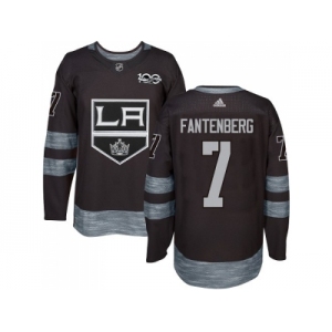 Men Adidas Los Angeles Kings #7 Oscar Fantenberg Black 1917-2017 100th Anniversary Stitched NHL Jersey
