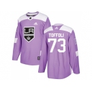 Men Adidas Los Angeles Kings #73 Tyler Toffoli Purple Authentic Fights Cancer Stitched NHL Jersey
