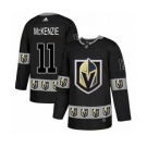 Men's Adidas Vegas Golden Knights #11 Curtis McKenzie Authentic Black Team Logo Fashion NHL Jersey