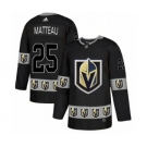 Men's Adidas Vegas Golden Knights #25 Stefan Matteau Authentic Black Team Logo Fashion NHL Jersey