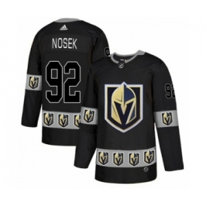 Men's Adidas Vegas Golden Knights #92 Tomas Nosek Authentic Black Team Logo Fashion NHL Jersey