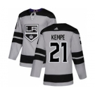 Men's Kings #21 Mario Kempe Black Home Authentic USA Flag Stitched Hockey Jersey