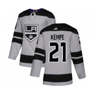 Men's Kings #21 Mario Kempe Black Home Authentic USA Flag Stitched Hockey Jersey