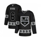 Men's Kings #6 Joakim Ryan Black Authentic Team Logo Fashion Stitched Hockey Jersey